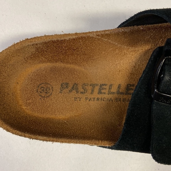 Pastelle by Patricia Elbaz Shana Two Strap Suede Sandal Black Size 39 - Picture 5 of 6